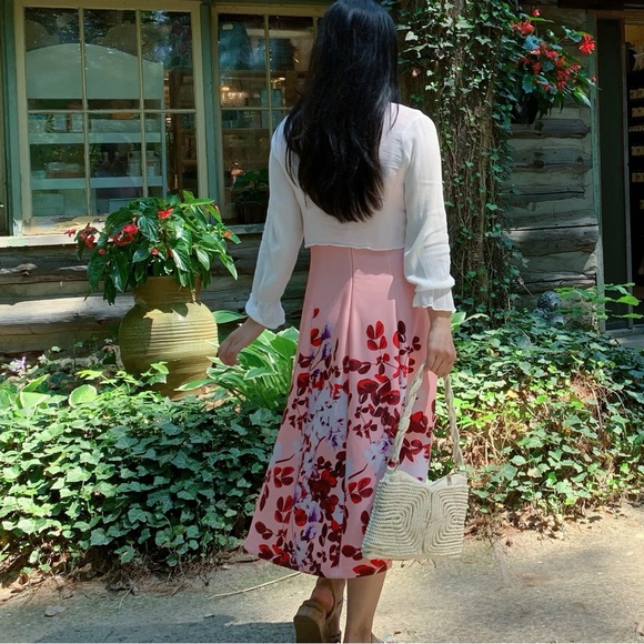 Pink floral great material dress size:4 - Picture 10 of 11